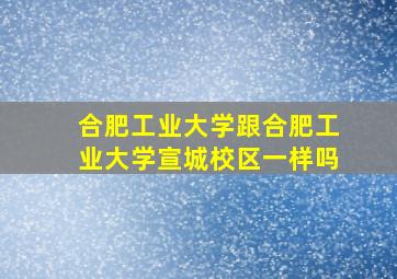 合肥工业大学跟合肥工业大学宣城校区一样吗