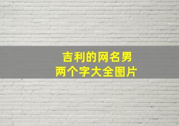 吉利的网名男两个字大全图片