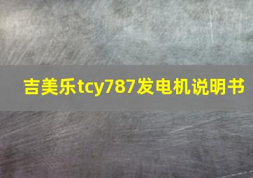 吉美乐tcy787发电机说明书