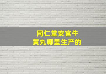 同仁堂安宫牛黄丸哪里生产的