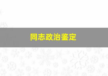 同志政治鉴定