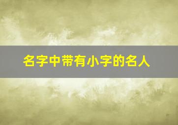 名字中带有小字的名人