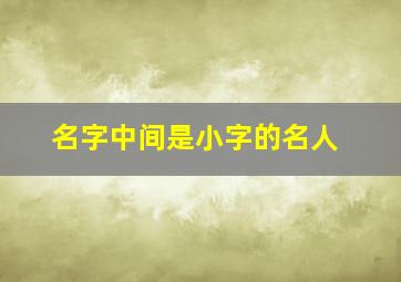 名字中间是小字的名人