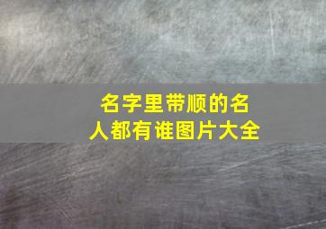 名字里带顺的名人都有谁图片大全