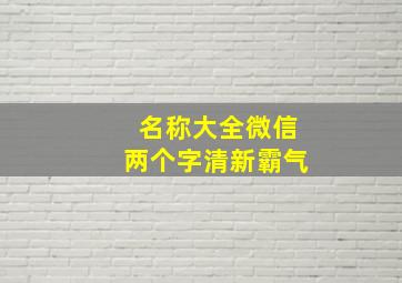 名称大全微信两个字清新霸气