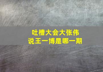 吐槽大会大张伟说王一博是哪一期