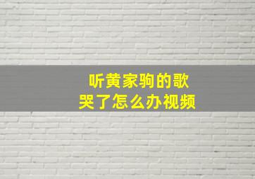 听黄家驹的歌哭了怎么办视频