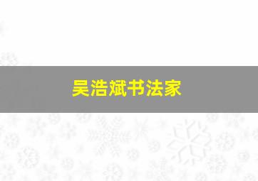 吴浩斌书法家