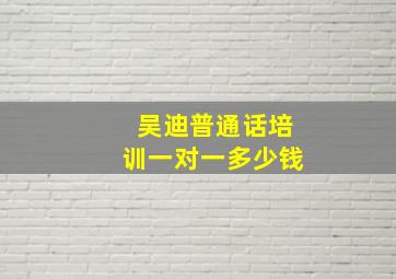 吴迪普通话培训一对一多少钱