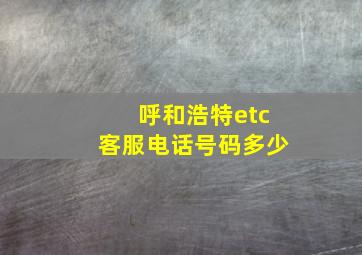 呼和浩特etc客服电话号码多少