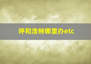 呼和浩特哪里办etc