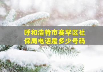 呼和浩特市赛罕区社保局电话是多少号码