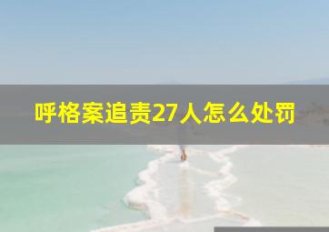 呼格案追责27人怎么处罚