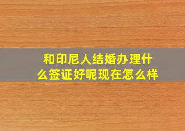 和印尼人结婚办理什么签证好呢现在怎么样