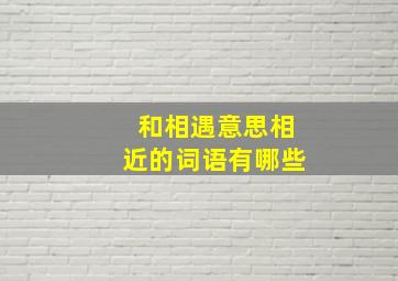 和相遇意思相近的词语有哪些