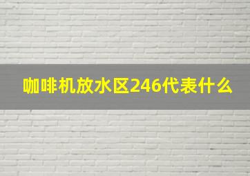 咖啡机放水区246代表什么