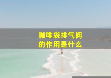 咖啡袋排气阀的作用是什么