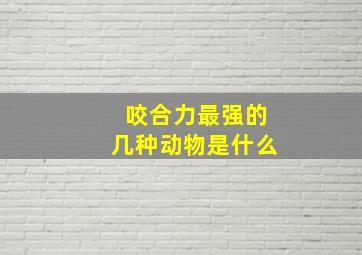 咬合力最强的几种动物是什么