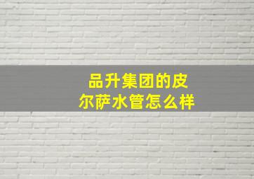 品升集团的皮尔萨水管怎么样