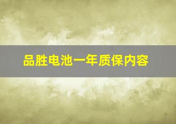 品胜电池一年质保内容