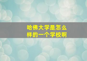 哈佛大学是怎么样的一个学校啊