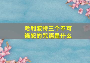 哈利波特三个不可饶恕的咒语是什么