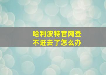 哈利波特官网登不进去了怎么办