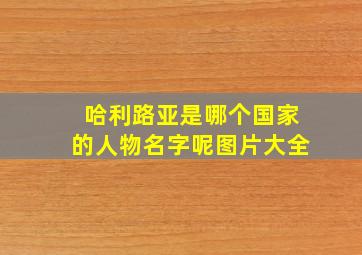 哈利路亚是哪个国家的人物名字呢图片大全