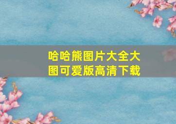 哈哈熊图片大全大图可爱版高清下载