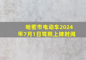 哈密市电动车2024年7月1日驾照上牌时间