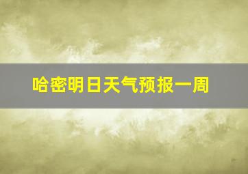 哈密明日天气预报一周