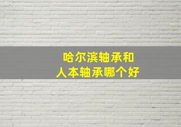 哈尔滨轴承和人本轴承哪个好