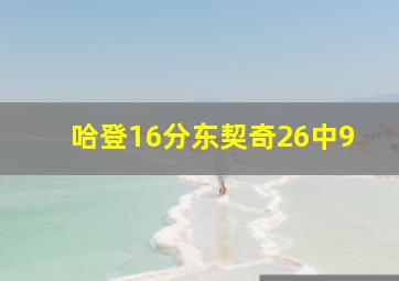 哈登16分东契奇26中9