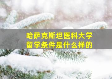 哈萨克斯坦医科大学留学条件是什么样的