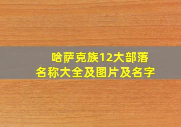 哈萨克族12大部落名称大全及图片及名字