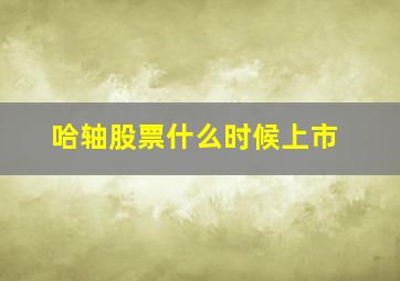 哈轴股票什么时候上市