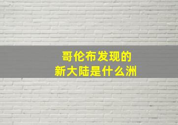 哥伦布发现的新大陆是什么洲