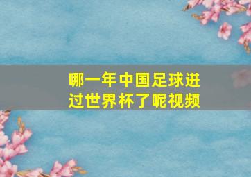 哪一年中国足球进过世界杯了呢视频