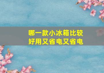 哪一款小冰箱比较好用又省电又省电