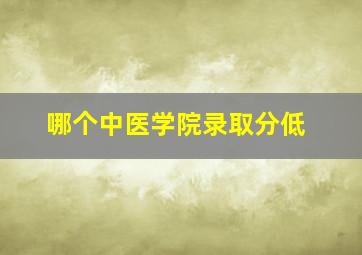 哪个中医学院录取分低