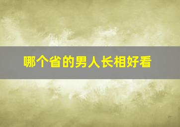 哪个省的男人长相好看