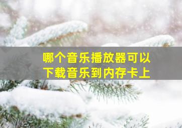 哪个音乐播放器可以下载音乐到内存卡上