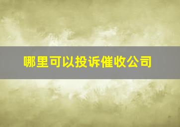 哪里可以投诉催收公司