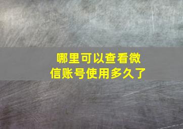 哪里可以查看微信账号使用多久了