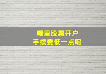 哪里股票开户手续费低一点呢