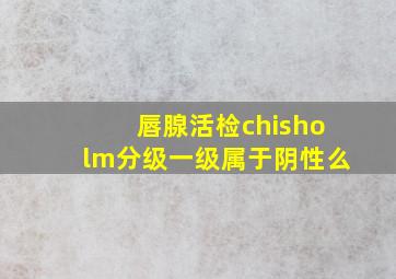 唇腺活检chisholm分级一级属于阴性么