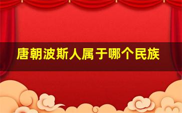 唐朝波斯人属于哪个民族