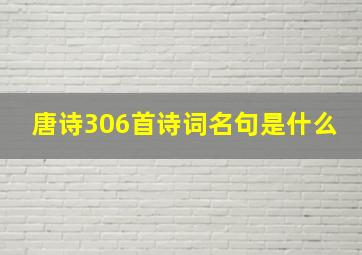 唐诗306首诗词名句是什么