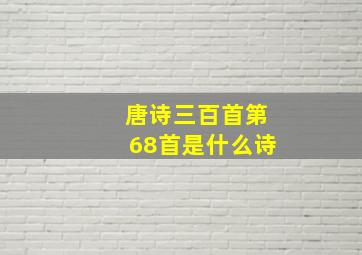 唐诗三百首第68首是什么诗