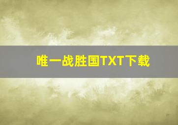 唯一战胜国TXT下载